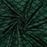 Lamé Mermaid Fantasy Grün auf Schwarz