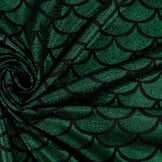 Lamé Mermaid Fantasy Groen op Zwart