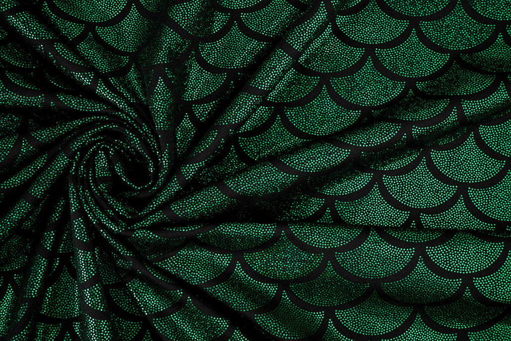 Lamé Mermaid Fantasy Groen op Zwart