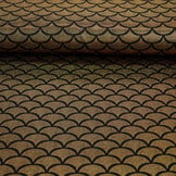 Lamé  Mermaid Fantasy Gold auf Schwarz