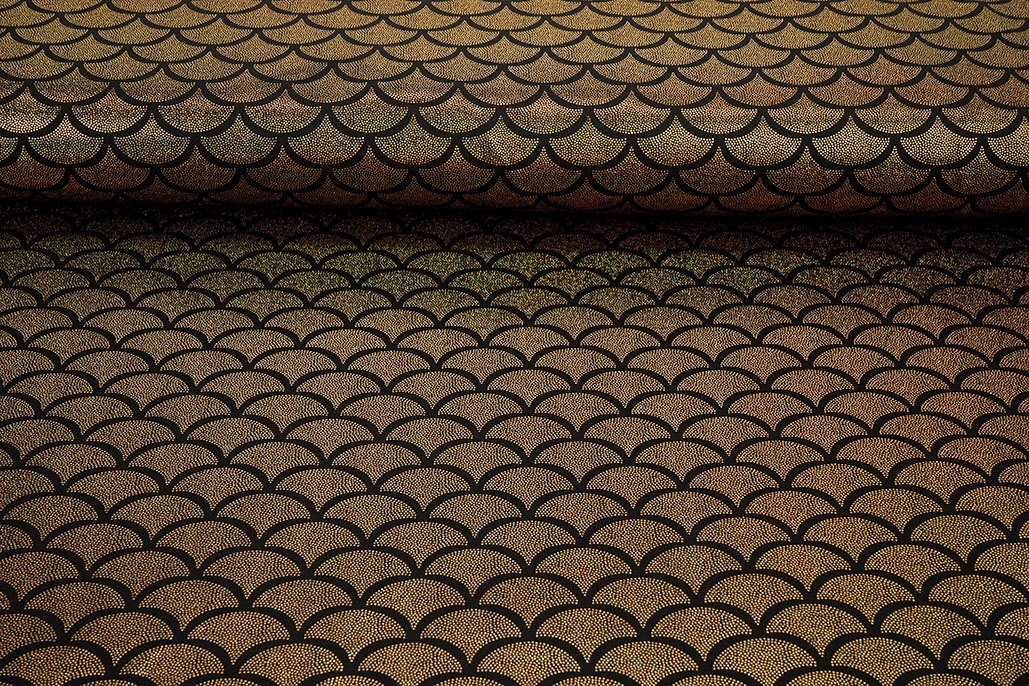 Lamé Mermaid Fantasy Gold on Black