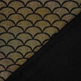 Lamé  Mermaid Fantasy Gold auf Schwarz