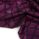 Lamé Mermaid Fantasy Alpenveilchen auf Schwarz