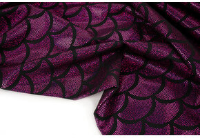 Lamé Mermaid Fantasy Cyclamen on Black
