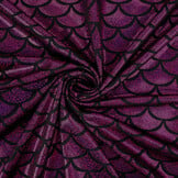 Lamé Mermaid Fantasy Alpenveilchen auf Schwarz
