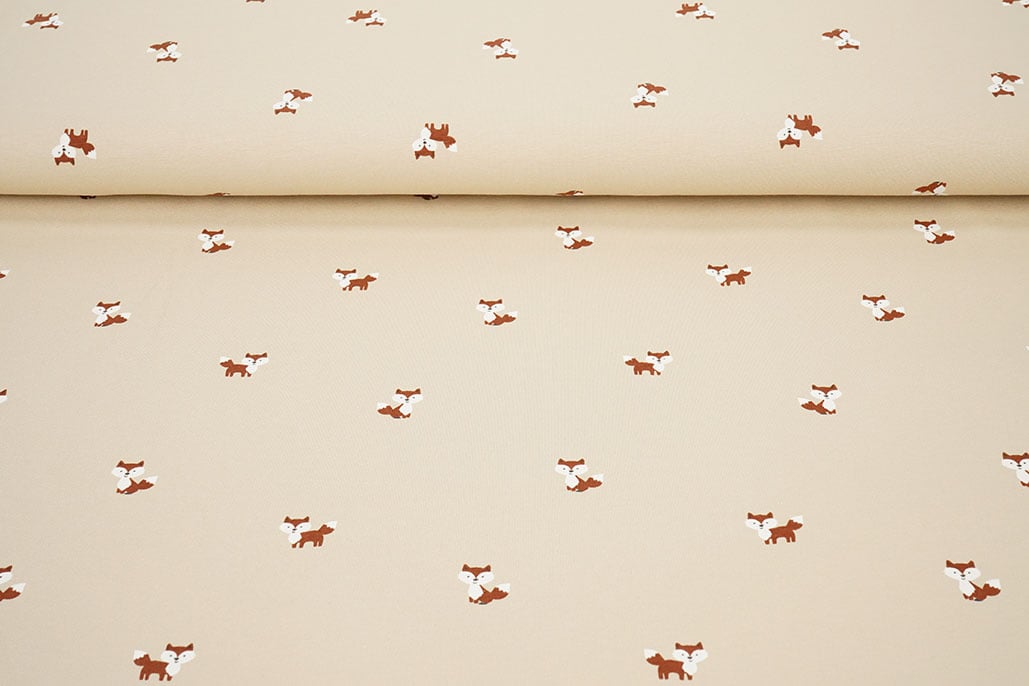 Cotton Jersey Vosjes Beige