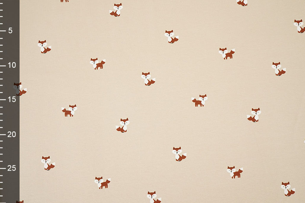 Cotton Jersey Foxes Beige