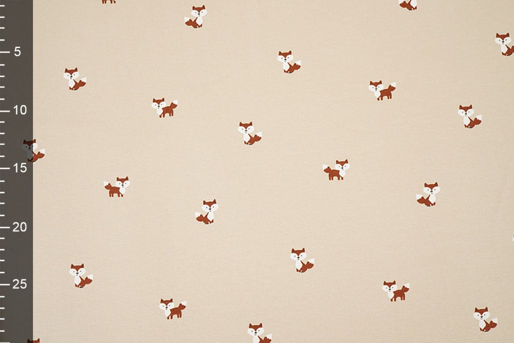 Cotton Jersey Vosjes Beige