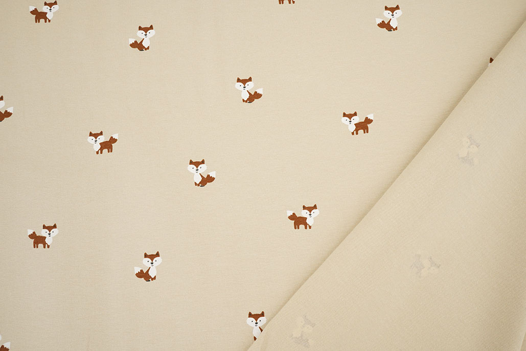 Cotton Jersey Foxes Beige
