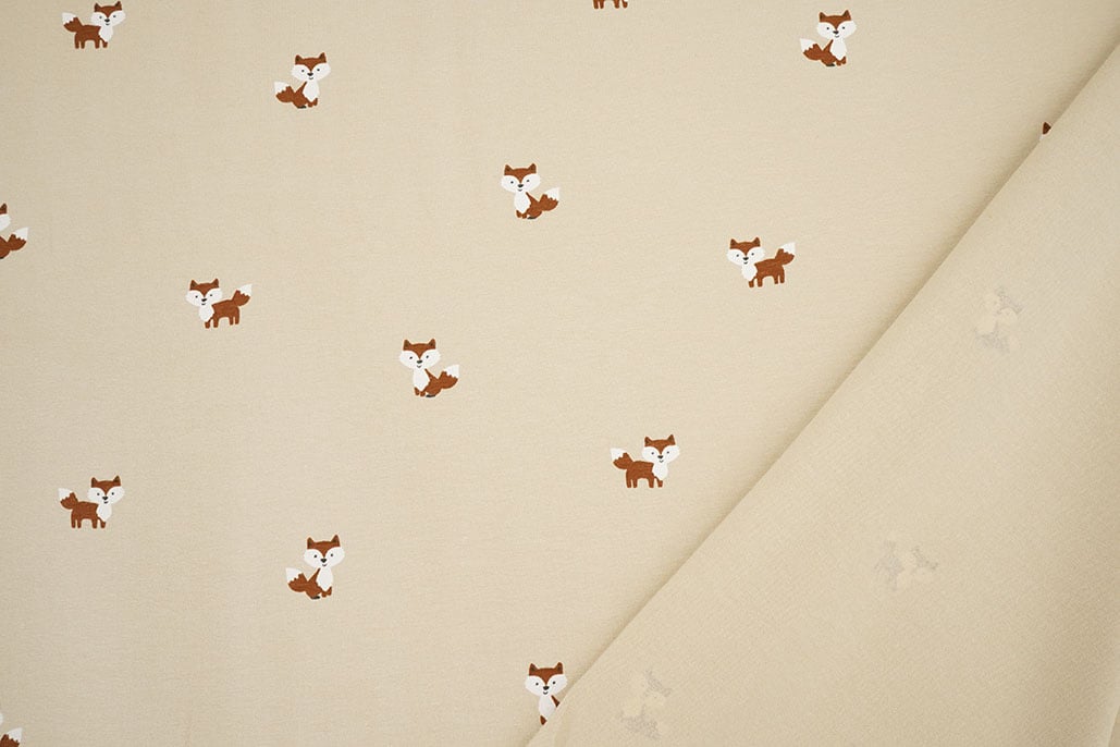Cotton Jersey Vosjes Beige