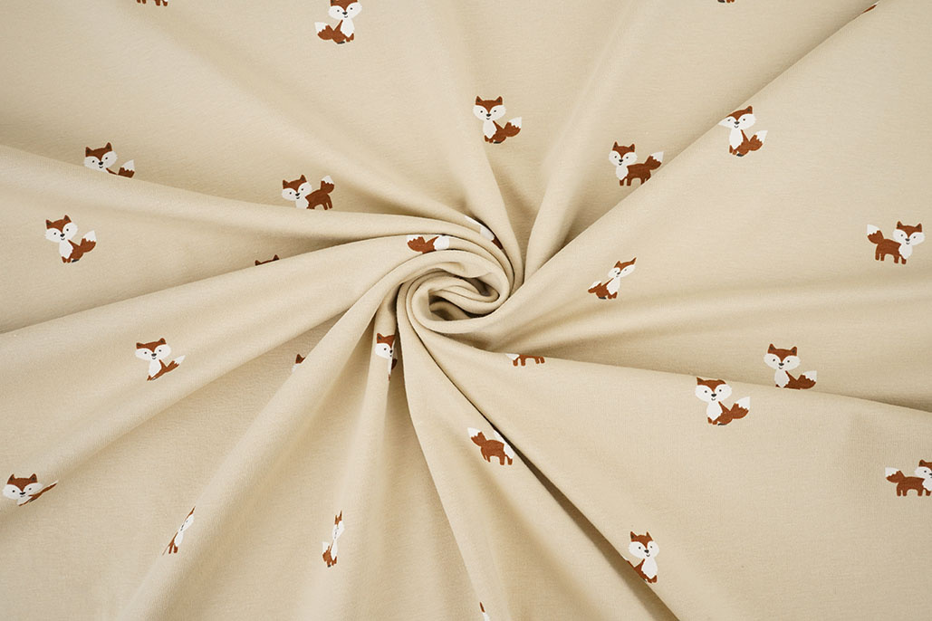 Baumwolljersey Füchse Beige