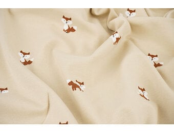 Cotton Jersey Vosjes Beige