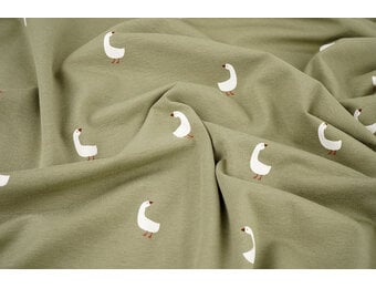 Cotton Jersey Ganzen Olijfgroen