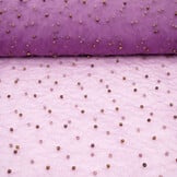 Fijne Glitter Tule met  Parels Paars