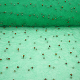Fine Glitter Tulle with Pearls Sea Green