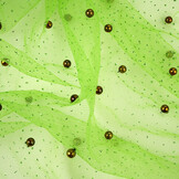 Fine Glitter Tulle with Pearls Lime Green
