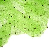 Fine Glitter Tulle with Pearls Lime Green