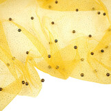 Fijne Glitter Tule met  Parels Geel