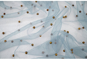 Fijne Glitter Tule met  Parels Jeans