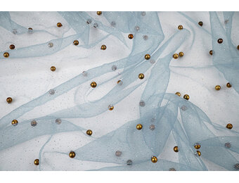 Fijne Glitter Tule met  Parels Jeans
