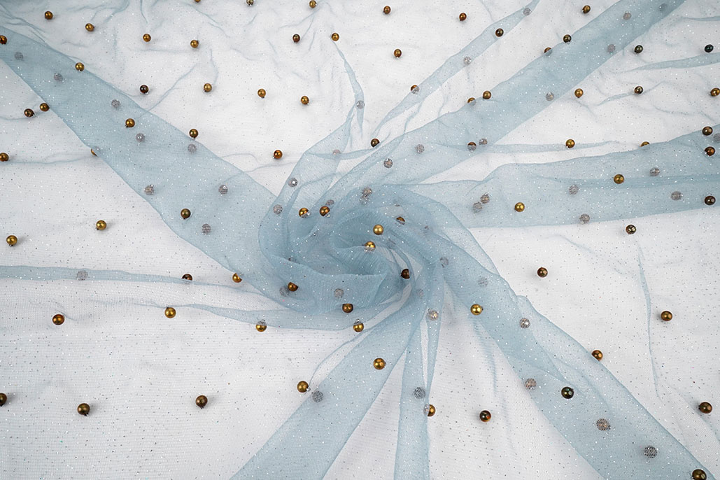 Fine Glitter Tulle with Pearls Jeans