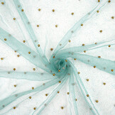 Fine Glitter Tulle with Pearls Ocean