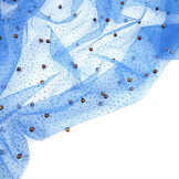 Fijne Glitter Tule met  Parels Koningsblauw