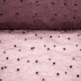 Feiner Glitzer Tüll mit Perlen Mauve