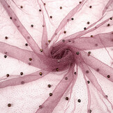 Fine Glitter Tulle with Pearls Mauve