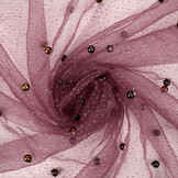 Feiner Glitzer Tüll mit Perlen Mauve