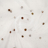 Fine Glitter Tulle with Pearls Off-White