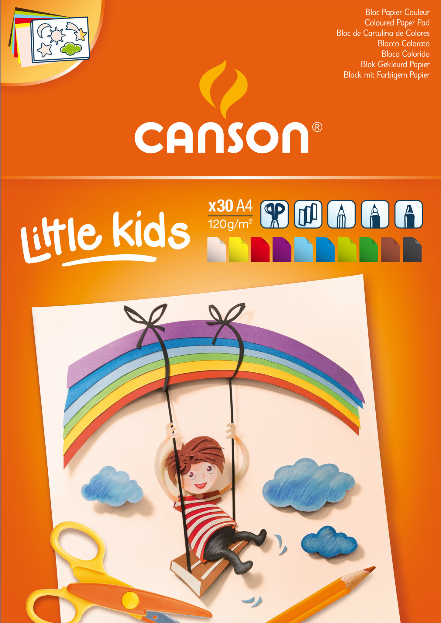 canson Little kids gekleurd papier 120 gr