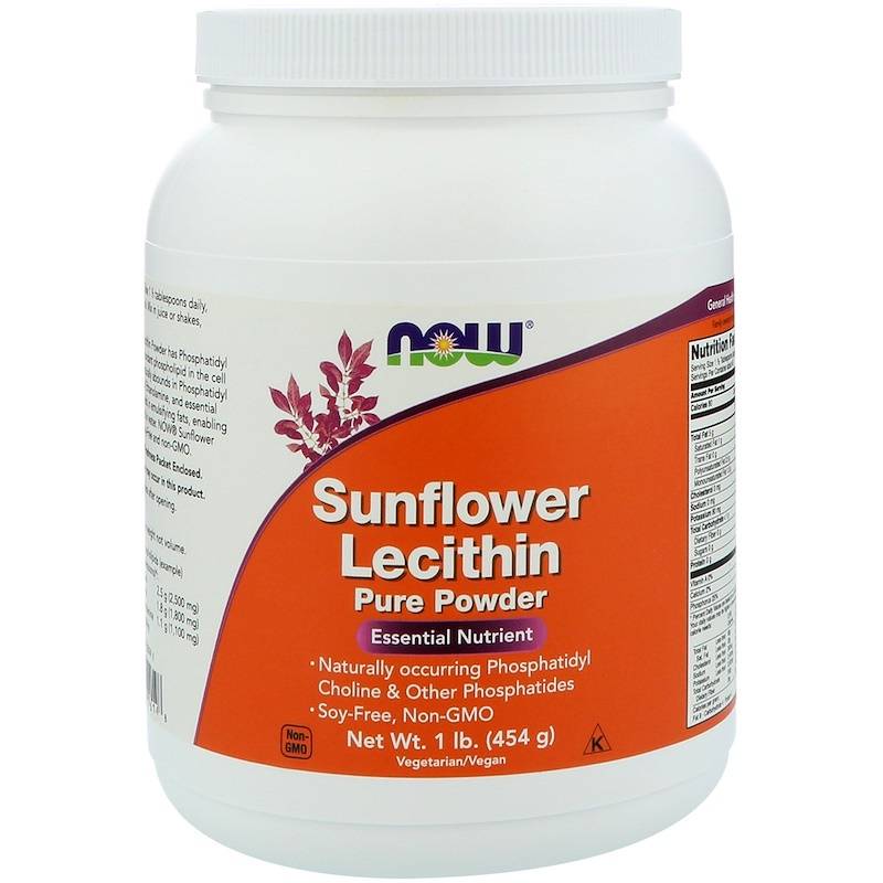 NOW Foods Zonnebloem Lecithine 454 gram poeder of 200 capsules 1200mg