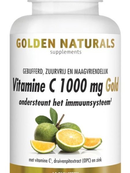 Inpakken incident Geef energie Golden Naturals Vitamine C 1000 mg gebufferd ontzuurd 60tb kopen