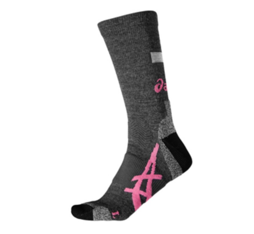Asics winter hardloopsokken grijs roze uni - Hardloopschoenenonline.nl