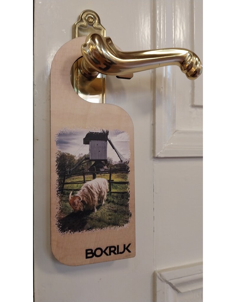 deurhanger hout  met foto Bokrijk- bok