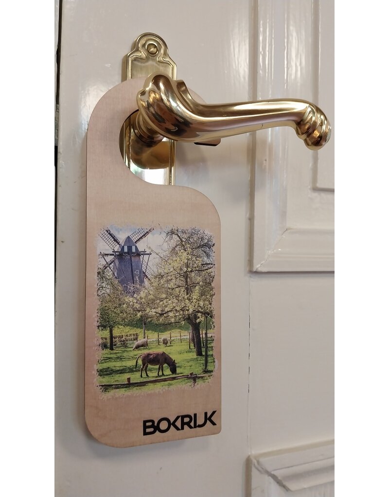 deurhanger hout  met foto Bokrijk - ezel