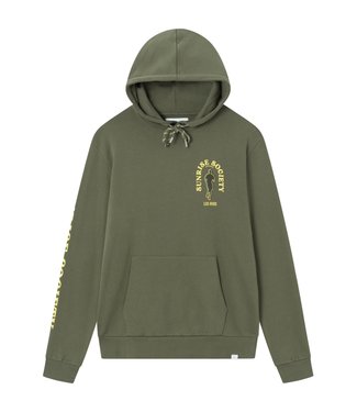 Les Deux Les Deux Clay Hoodie Olive Night/ Buttercup Yellow