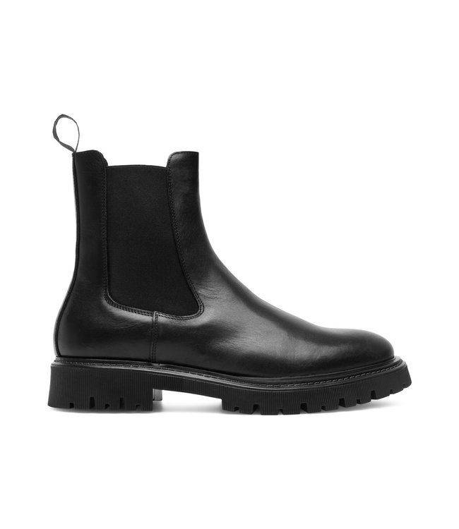 Les Deux Tatum Leather Chealsea Boot Black - Roots Fashion