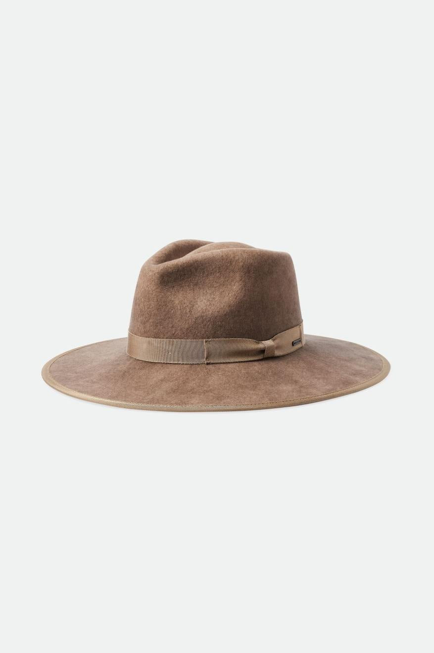 Brixton Jo Rancher Sand Worn Wash  size Medium Jo Wool Felt Rancher Fedora Hat – Village Hat Shop main image 4