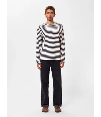 Nudie Jeans Nudie Jeans Charles Stripe LS T-shirt Offwhite / Navy