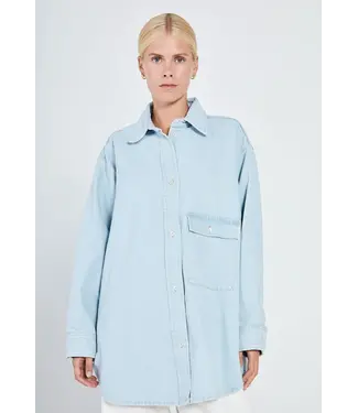 Norr Norr Kenzie Oversized Denim Shirt Cloudy Blue Wash