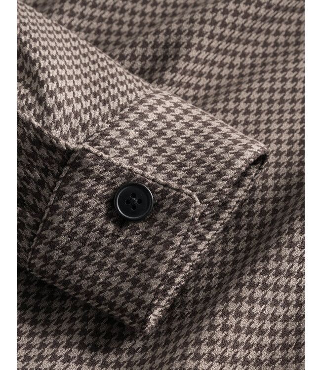 Les Deux Les Deux Como Coach Jacket Houndstooth Mountain Grey/ Desert Taupe