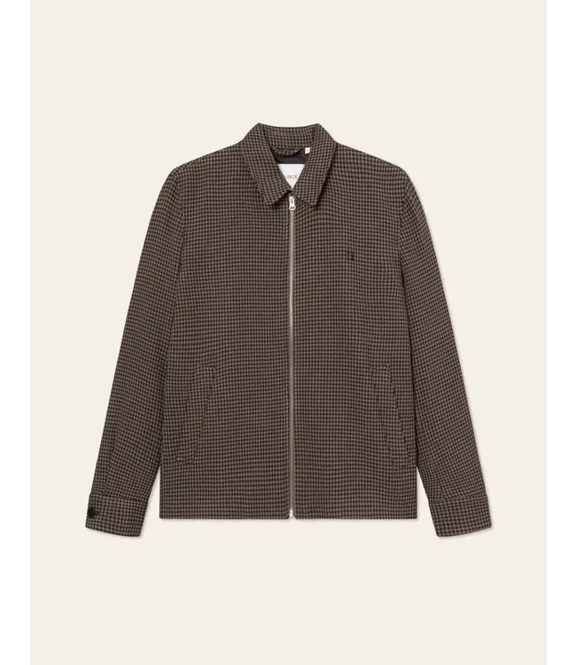 Les Deux Les Deux Como Coach Jacket Houndstooth Mountain Grey/ Desert Taupe
