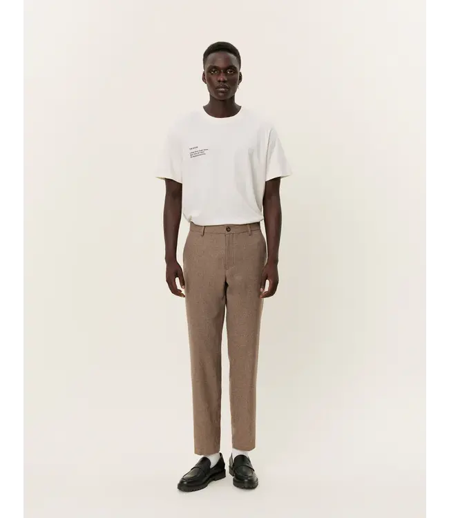 Les Deux Les Deux Como Reg Wool Suit Pants Dessert Taupe Melange