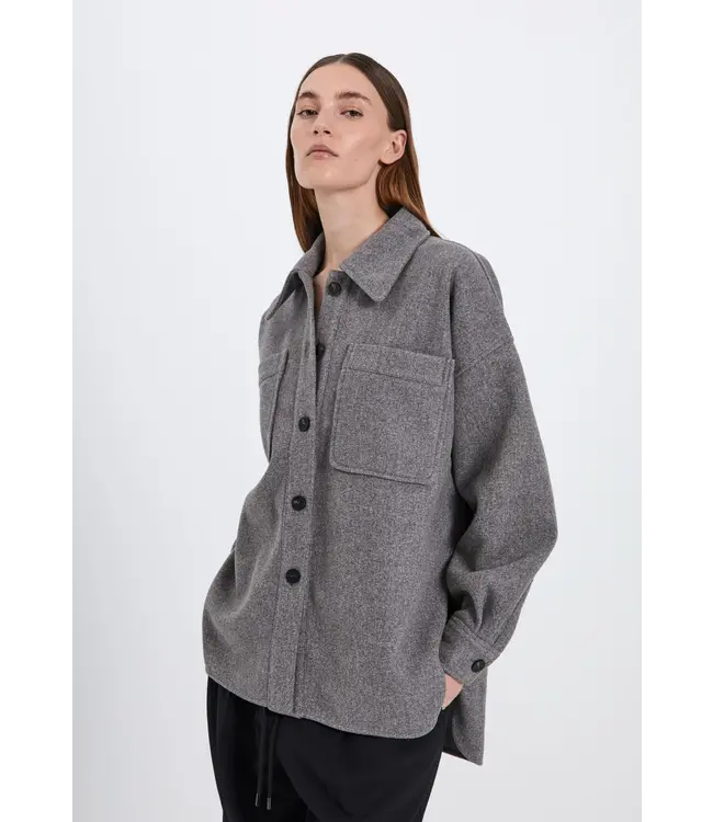 Norr Norr Badine Oversized Shirt Grey Melange