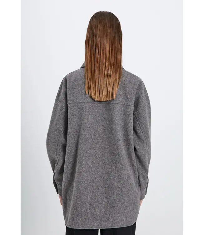 Norr Norr Badine Oversized Shirt Grey Melange