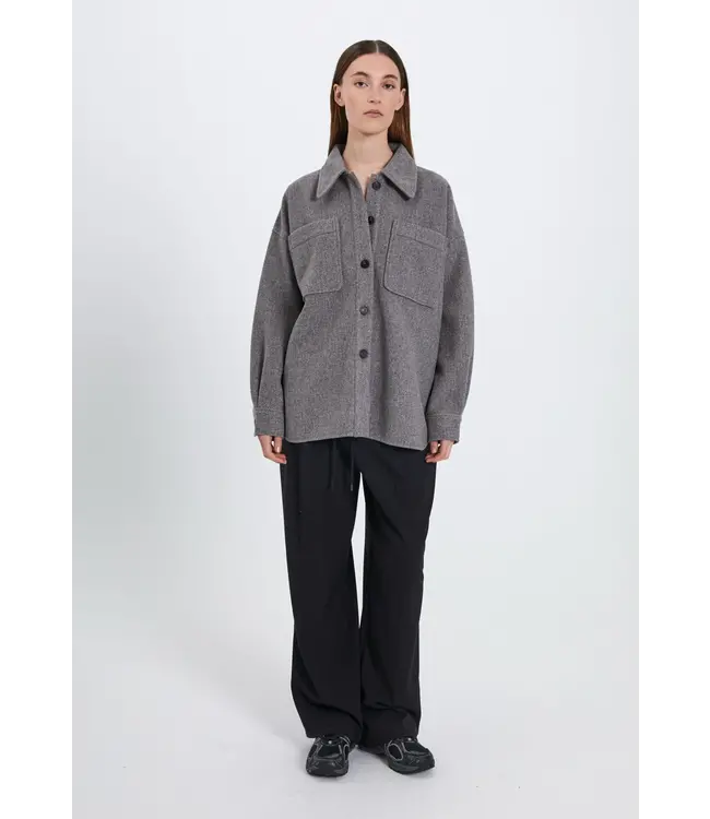 Norr Norr Badine Oversized Shirt Grey Melange