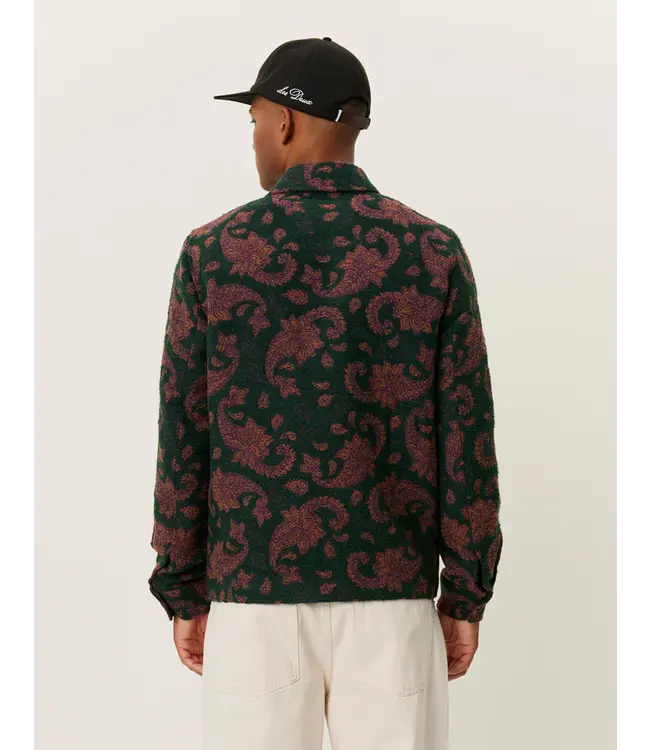 Les Deux Les Deux Noel Jacquard Coach Jacket Chive Green / Dark Ochre