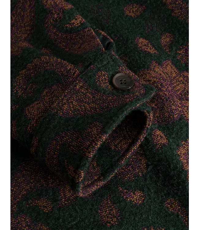 Les Deux Les Deux Noel Jacquard Coach Jacket Chive Green / Dark Ochre